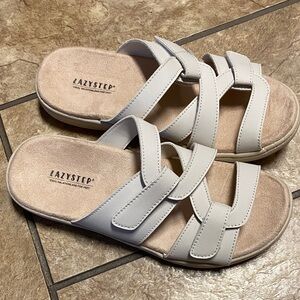 Lazystep Women's White Size 9 Sandals New! Summer Wedding Guest Fall